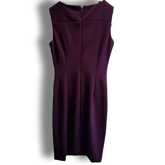 Calvin Klein Purple Sleeveless Sheath Dress w Side Ruching size 2P - Picture 2 of 6